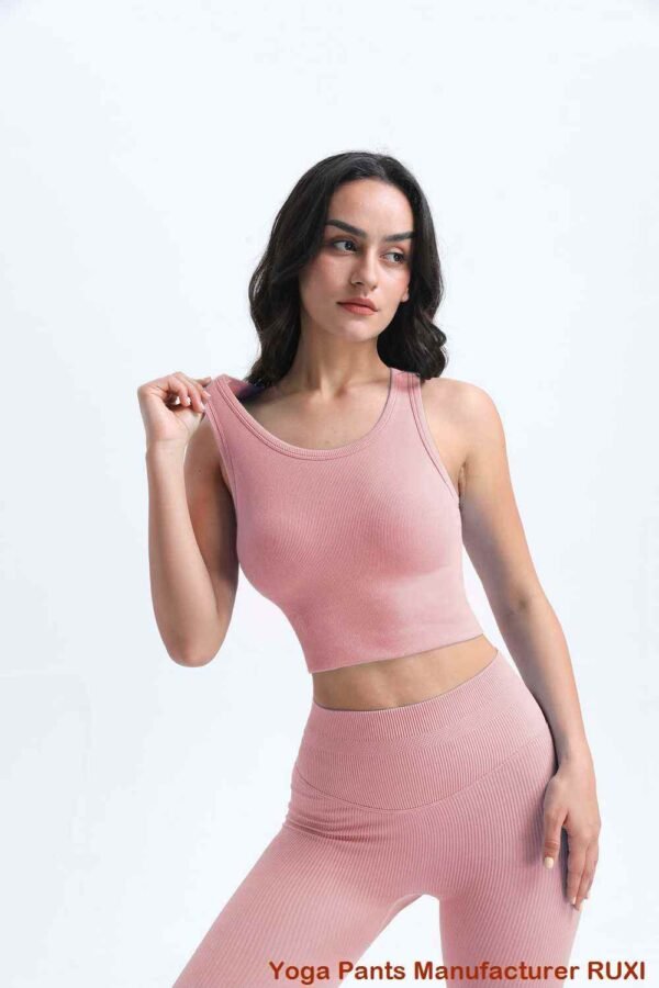 بنطال يوغا مضلع واسع للنساء RUXI